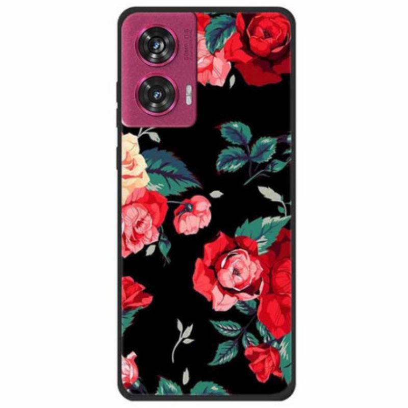 Δερματινη Θηκη Motorola Edge 50 Fusion Floral Σιλικόνης