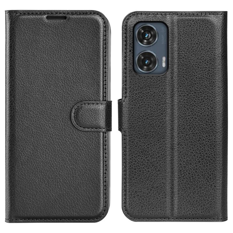 Δερματινη Θηκη Motorola Edge 50 Fusion Litchi Faux Leather