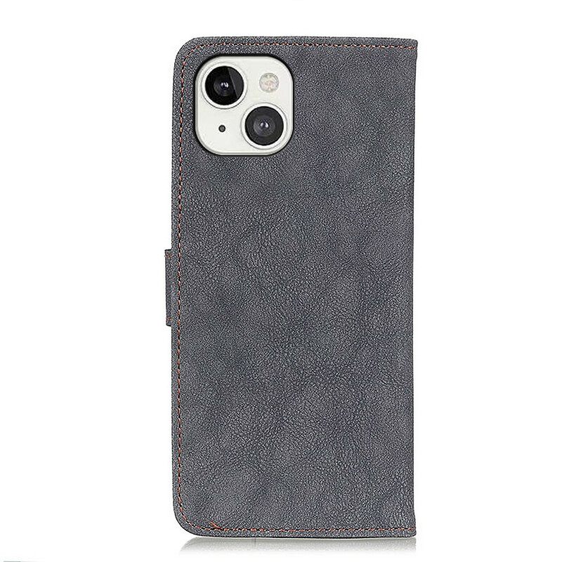 Κάλυμμα iPhone 13 Khazneh Retro Split Faux Leather