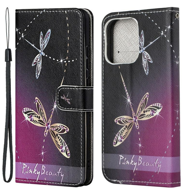 Κάλυμμα iPhone 13 με κορδονι Strappy Dragonflies