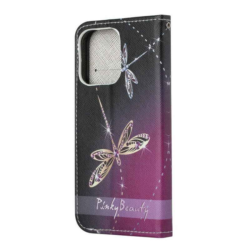 Κάλυμμα iPhone 13 με κορδονι Strappy Dragonflies