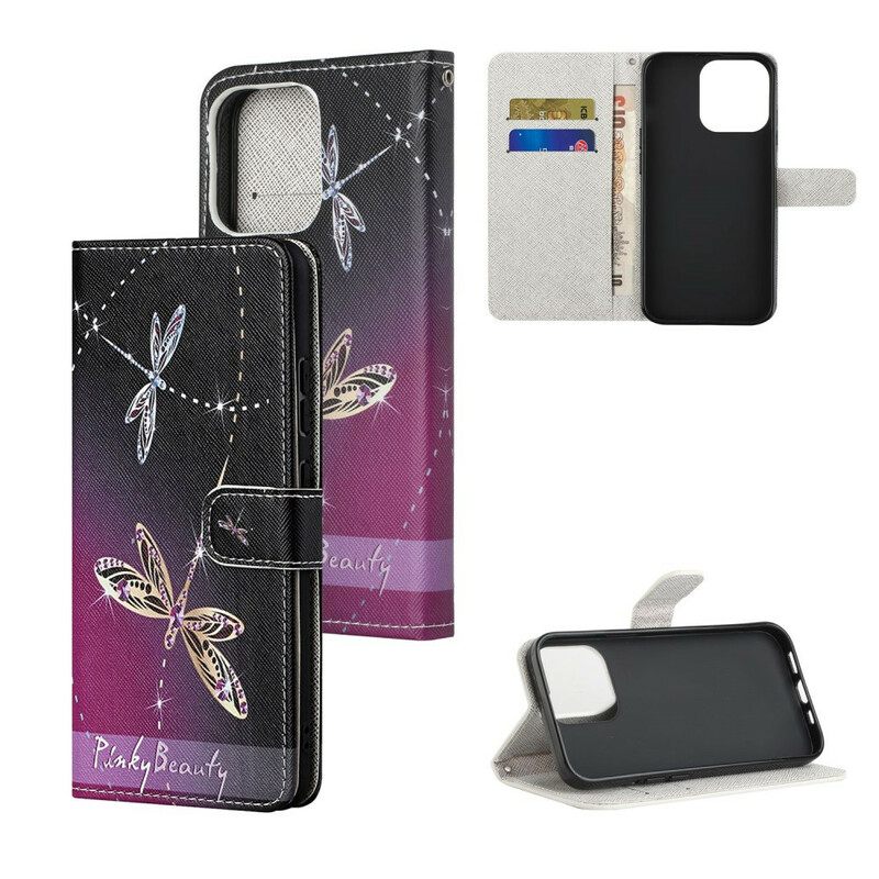 Κάλυμμα iPhone 13 με κορδονι Strappy Dragonflies