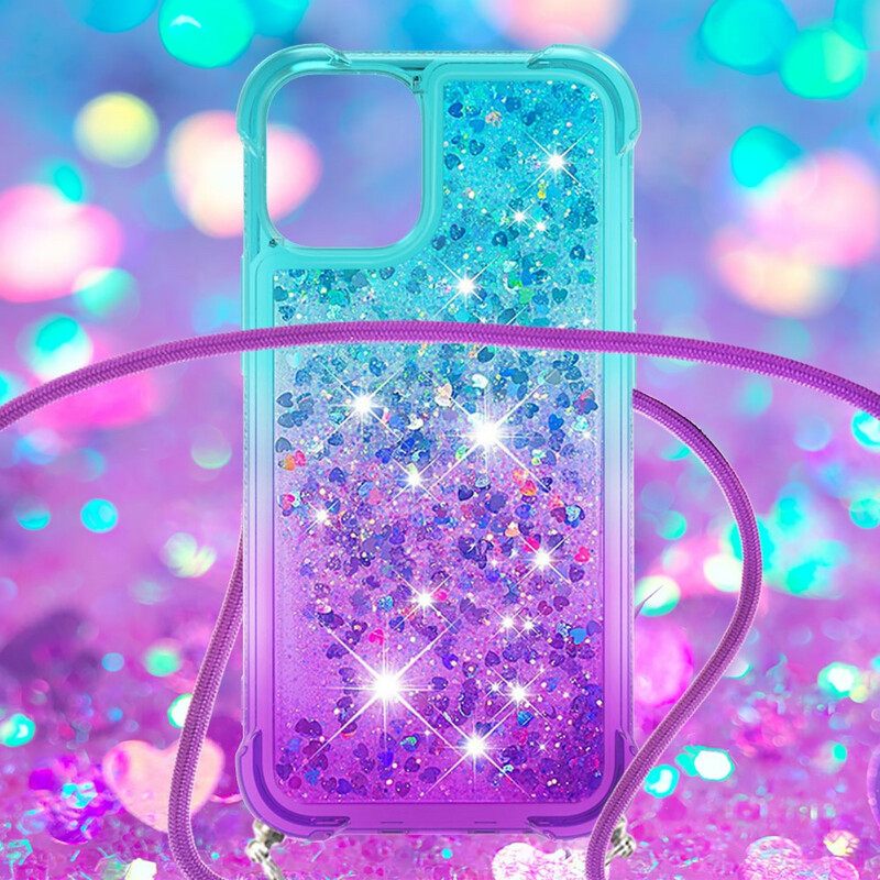 Θήκη iPhone 13 Glitter Και Κορδόνι Σιλικόνης