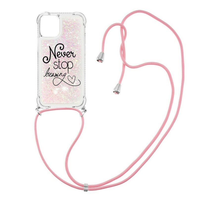 Θήκη iPhone 13 με κορδονι Ποτέ Μην Σταματήσετε Το Glitter Cord