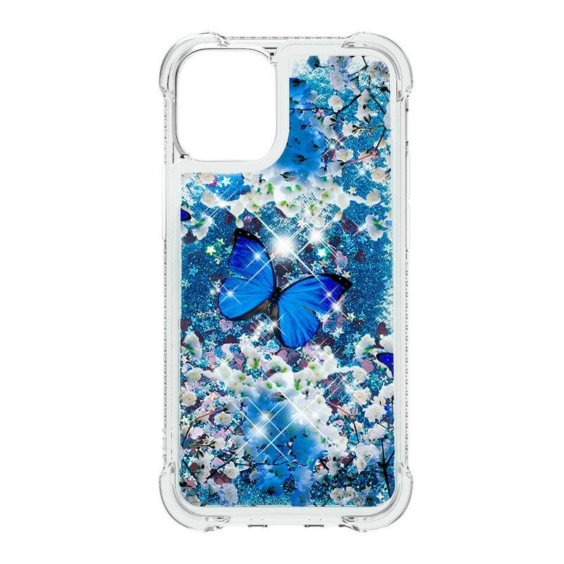 θηκη κινητου iPhone 13 Glitter Blue Butterflies