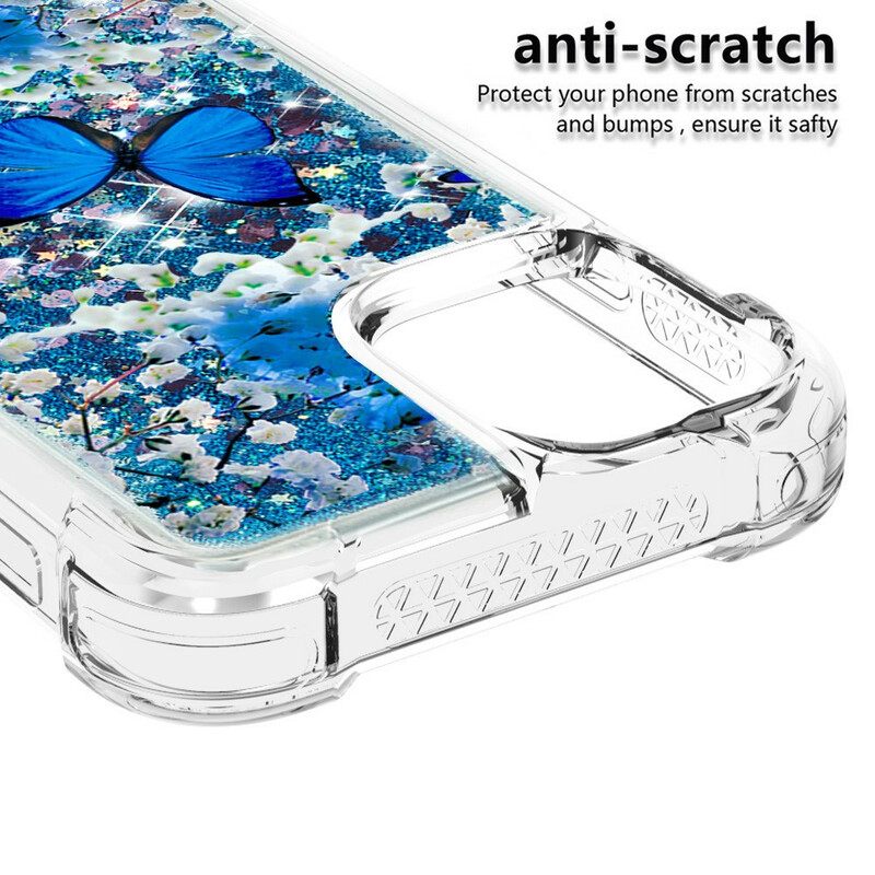 θηκη κινητου iPhone 13 Glitter Blue Butterflies