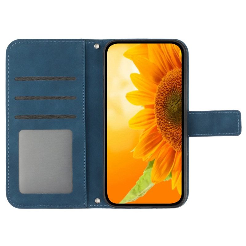 Θηκη Κινητου Oppo Reno 12f 5g Θήκες Κινητών Sunflower Print Με Λουράκι