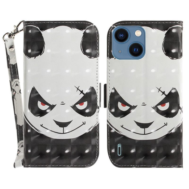 Κάλυμμα iPhone 15 Plus με κορδονι Angry Panda Με Λουράκι