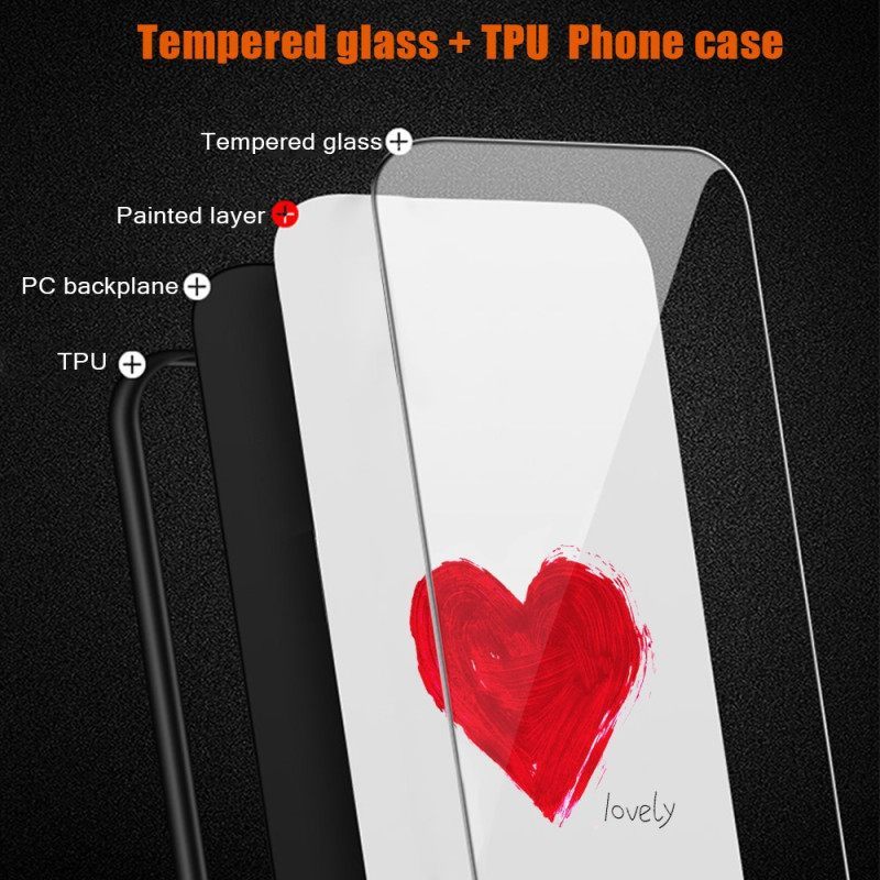 θηκη κινητου iPhone 15 Plus Heart Tempered Glass