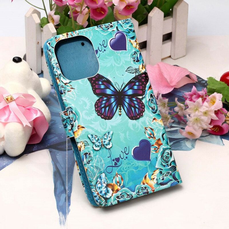 Κάλυμμα iPhone 13 Pro Max με κορδονι Love Butterflies Strappy