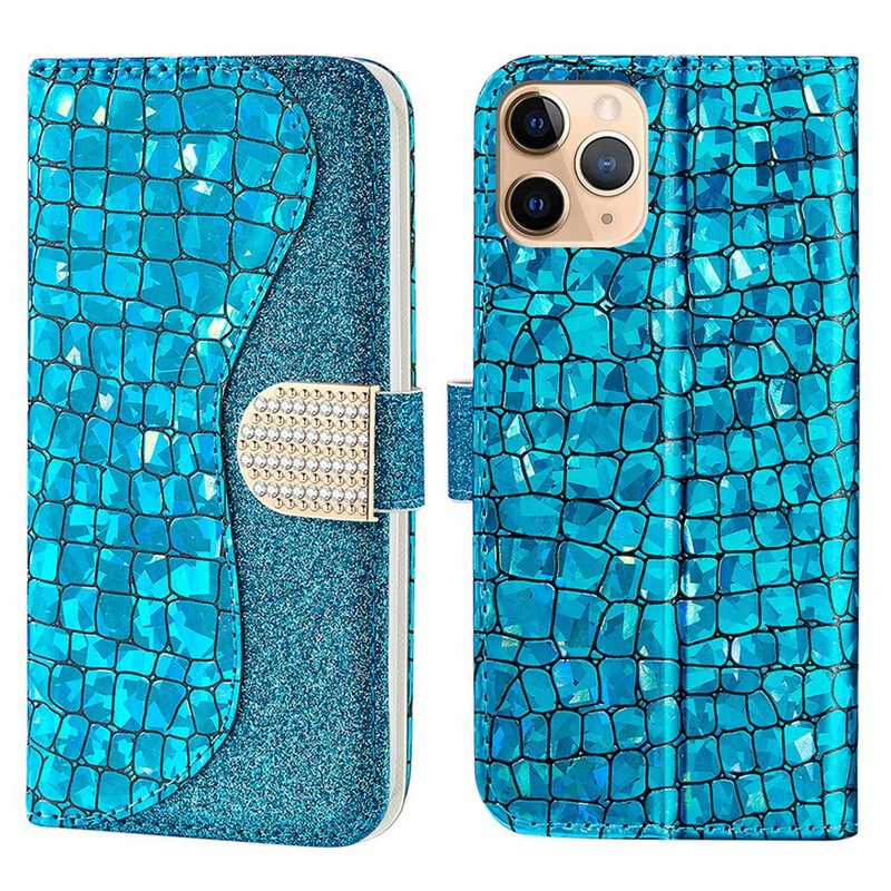 Θήκη Flip iPhone 13 Pro Max Crocodile Diamonds