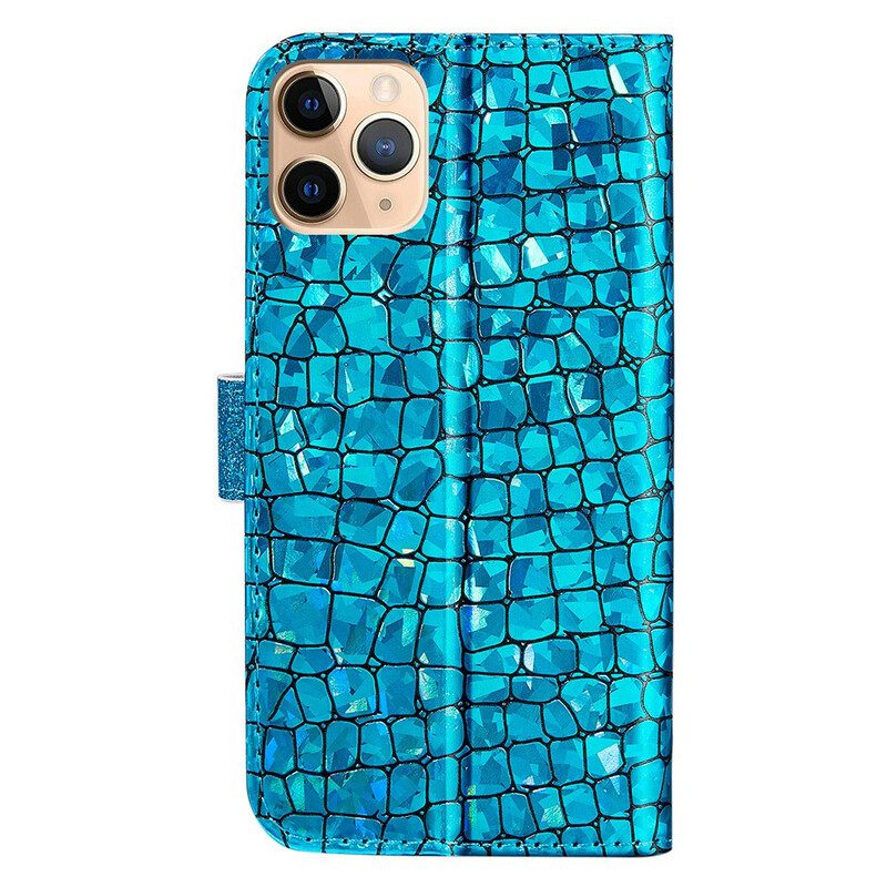 Θήκη Flip iPhone 13 Pro Max Crocodile Diamonds