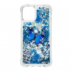 Θήκη iPhone 13 Pro Max Glitter Blue Butterflies