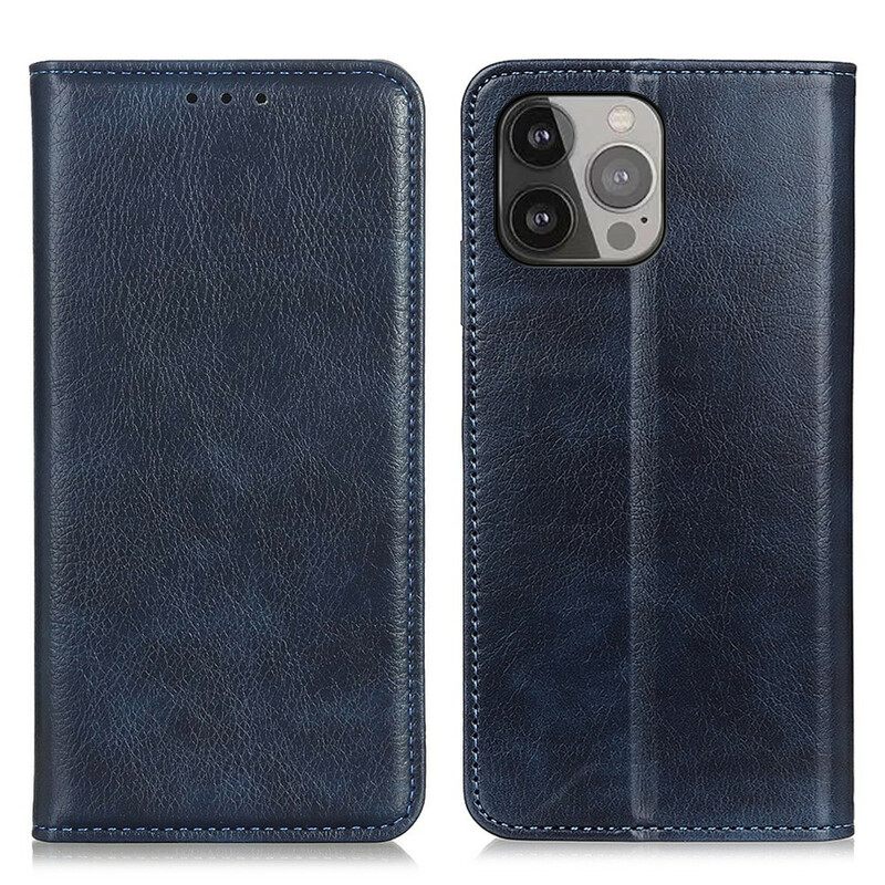 θηκη κινητου iPhone 13 Pro Max Θήκη Flip Litchi Split Leather