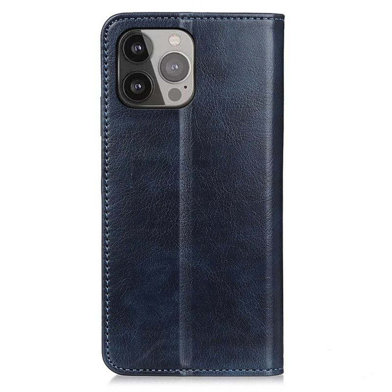 θηκη κινητου iPhone 13 Pro Max Θήκη Flip Litchi Split Leather