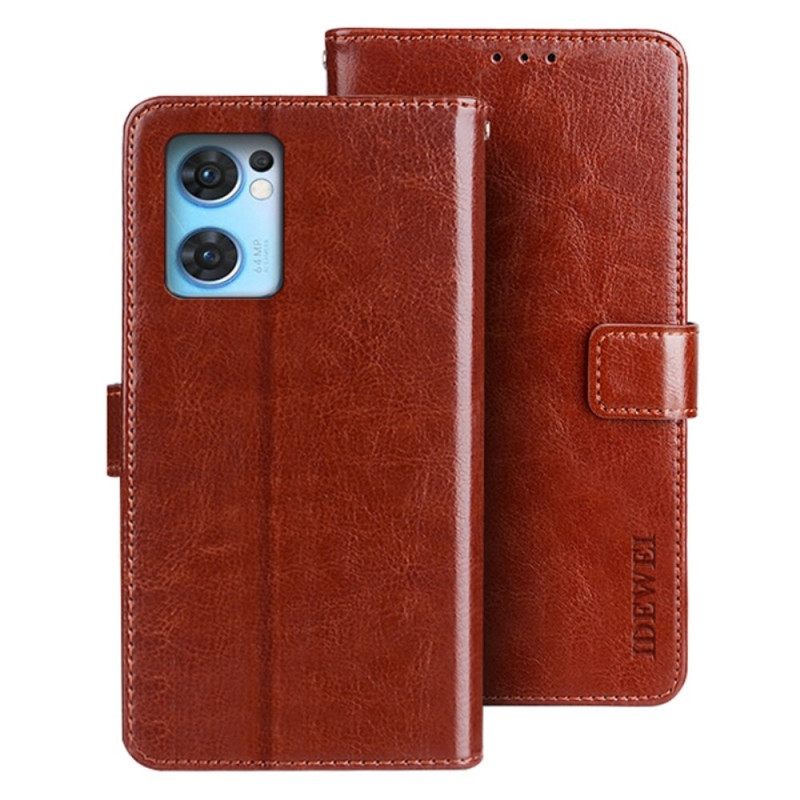 Κάλυμμα Oppo Find X5 Lite Faux Leather Vintage Idewei