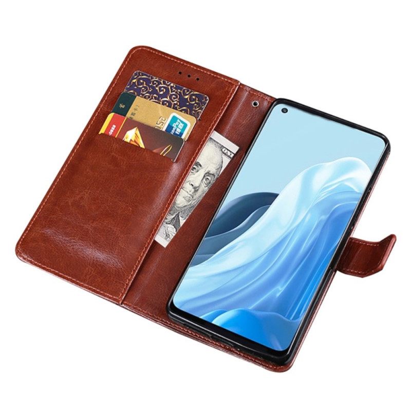 Κάλυμμα Oppo Find X5 Lite Faux Leather Vintage Idewei