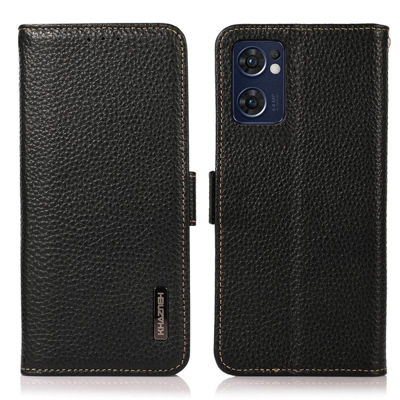 Κάλυμμα Oppo Find X5 Lite Litchi Leather Khazneh Rfid