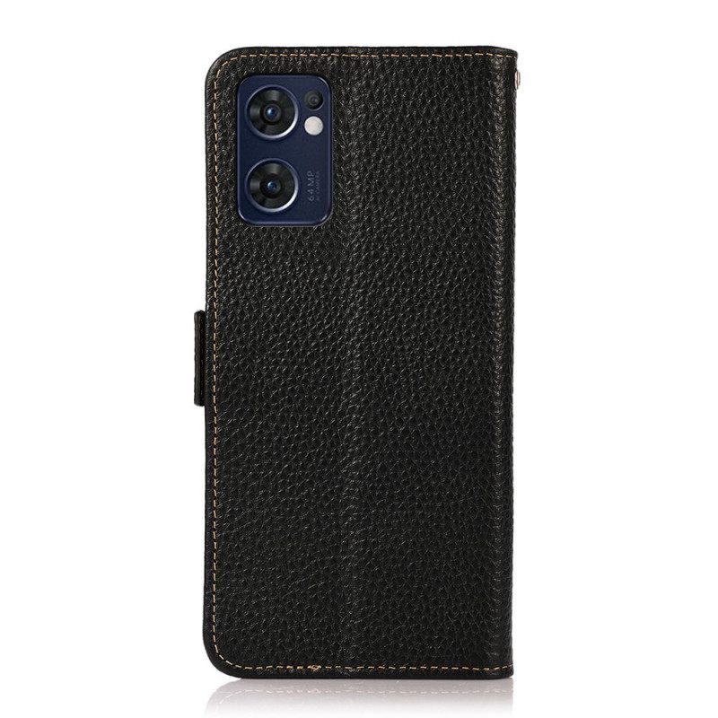 Κάλυμμα Oppo Find X5 Lite Litchi Leather Khazneh Rfid