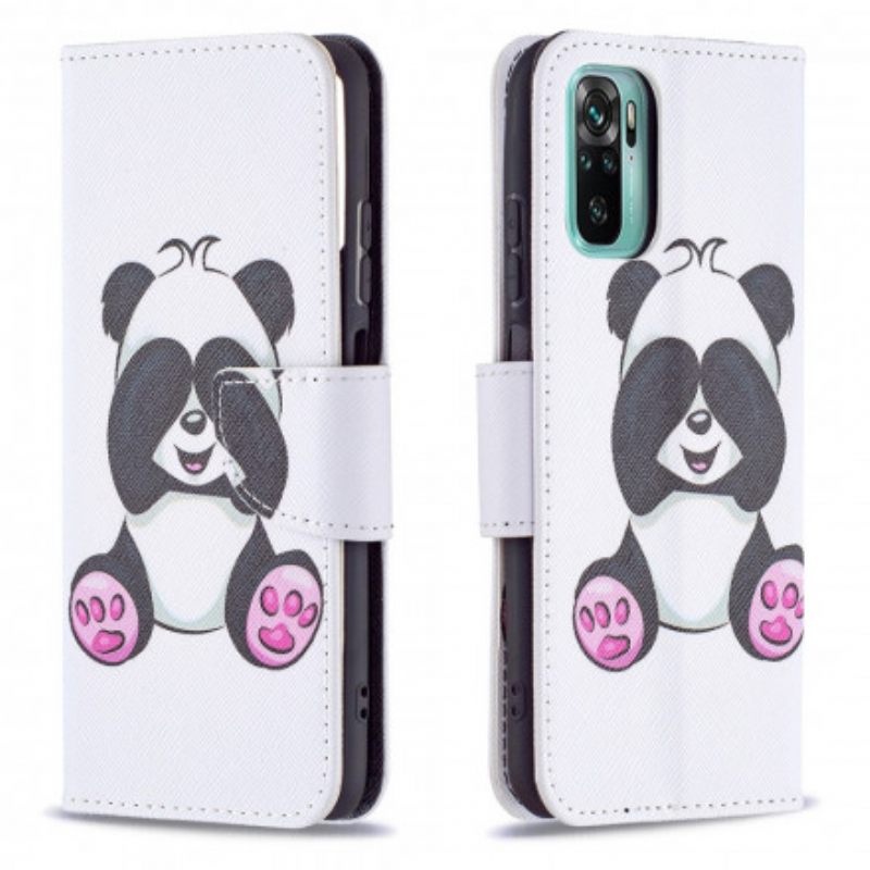 δερματινη θηκη Xiaomi Redmi Note 10 / 10S Panda Fun