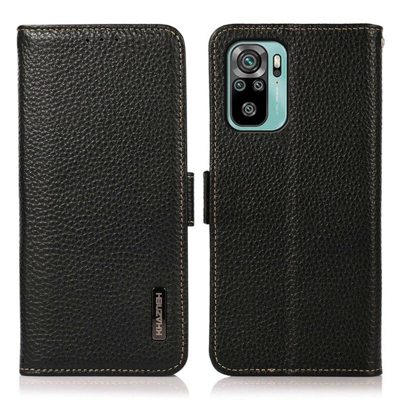 Κάλυμμα Xiaomi Redmi Note 10 / 10S Litchi Leather Khazneh Rfid