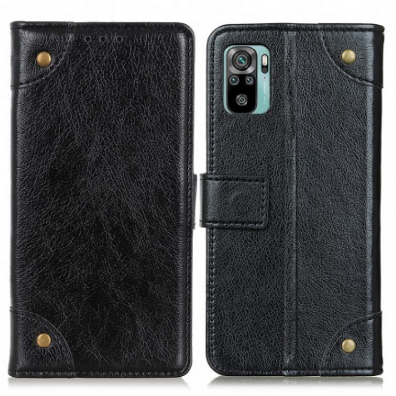 Κάλυμμα Xiaomi Redmi Note 10 / 10S Vintage Rivets Nappa Leather Style