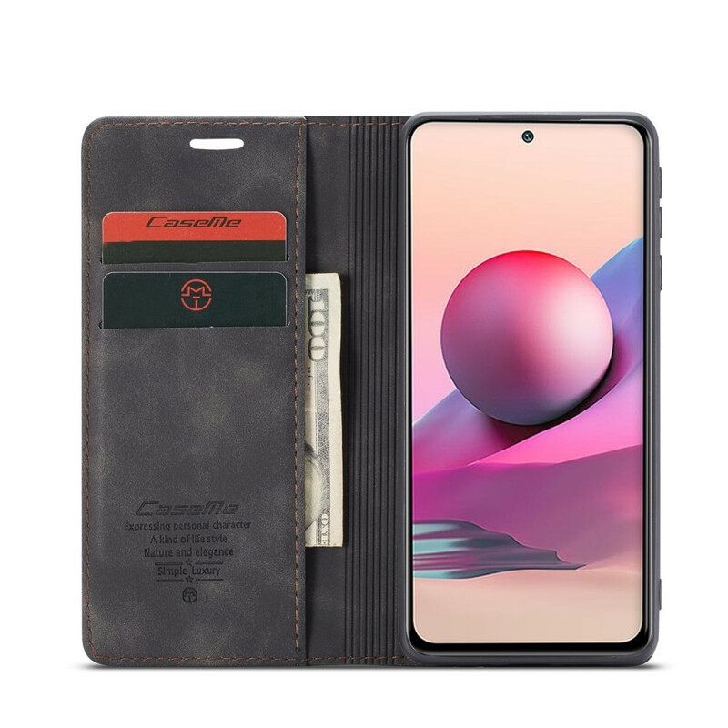 θηκη κινητου Xiaomi Redmi Note 10 / 10S Θήκη Flip Δερμάτινο Εφέ Caseme