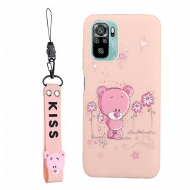 Θήκη Xiaomi Redmi Note 10 / 10S Bear With Kiss Lanyard