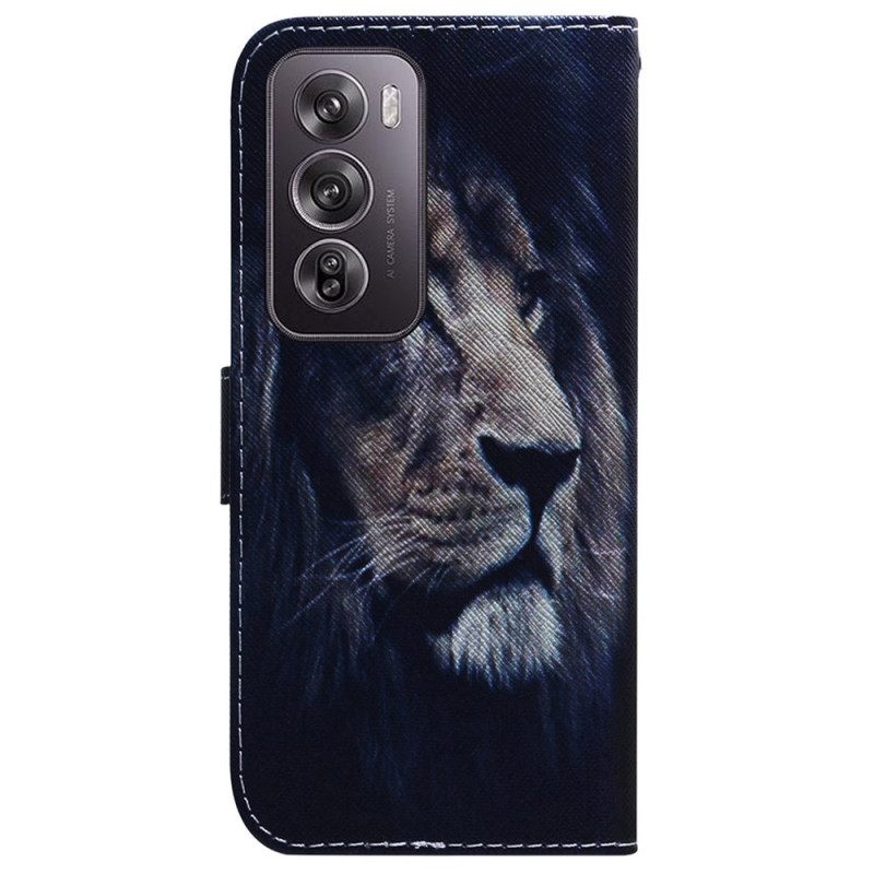 Δερματινη Θηκη Oppo Reno 12 Pro 5g Dreaming Lion Σιλικόνης