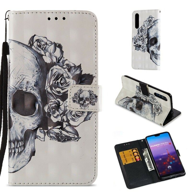 Κάλυμμα Huawei P20 Pro Flowery Skull 3d