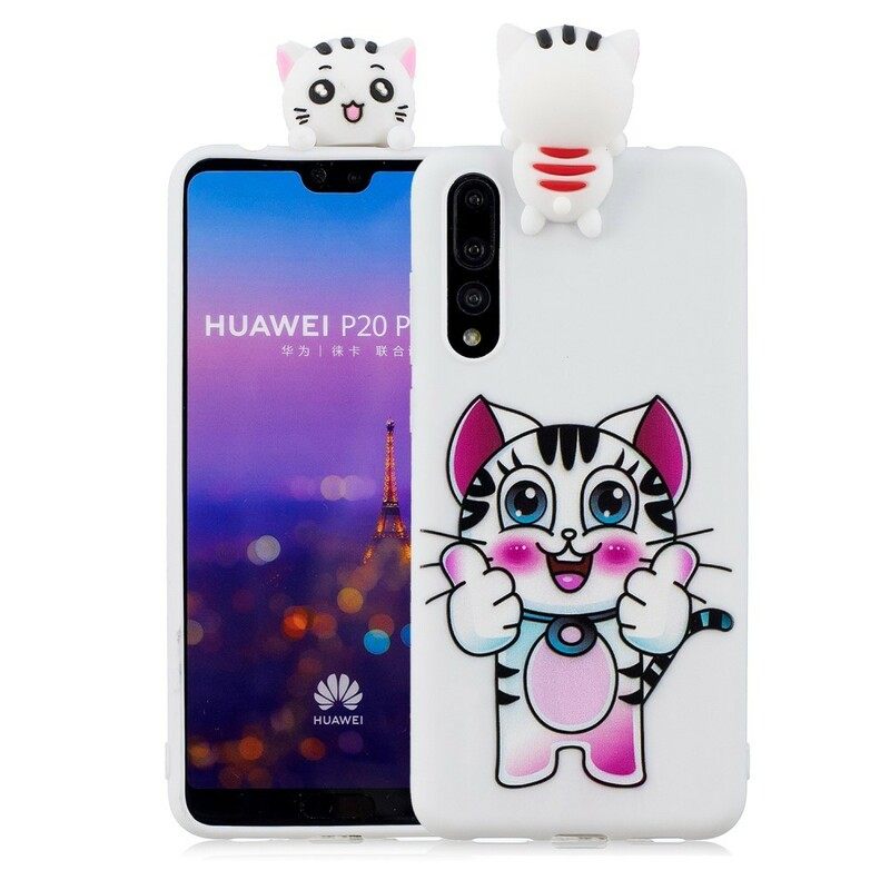 Θήκη Huawei P20 Pro Τρισδιάστατη Γάτα Διασκέδαση