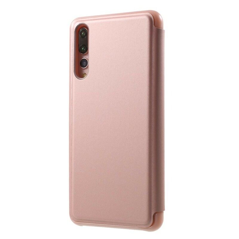 θηκη κινητου Huawei P20 Pro Θήκη Flip Καθρέφτης Και Δερμάτινο Εφέ