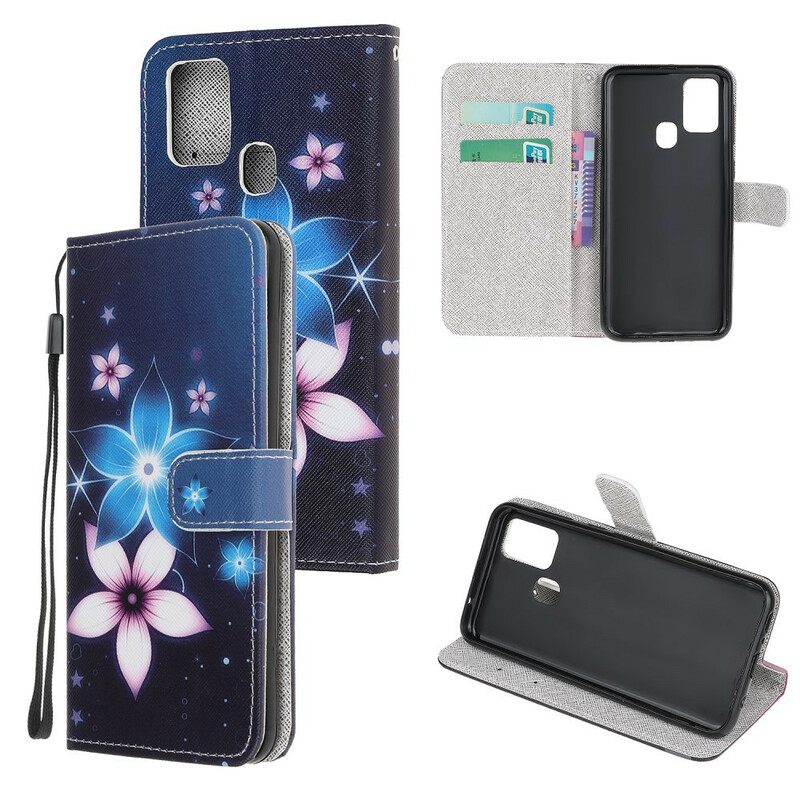 Κάλυμμα Samsung Galaxy M31 με κορδονι Lunar Strap Flowers