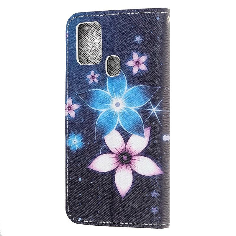 Κάλυμμα Samsung Galaxy M31 με κορδονι Lunar Strap Flowers