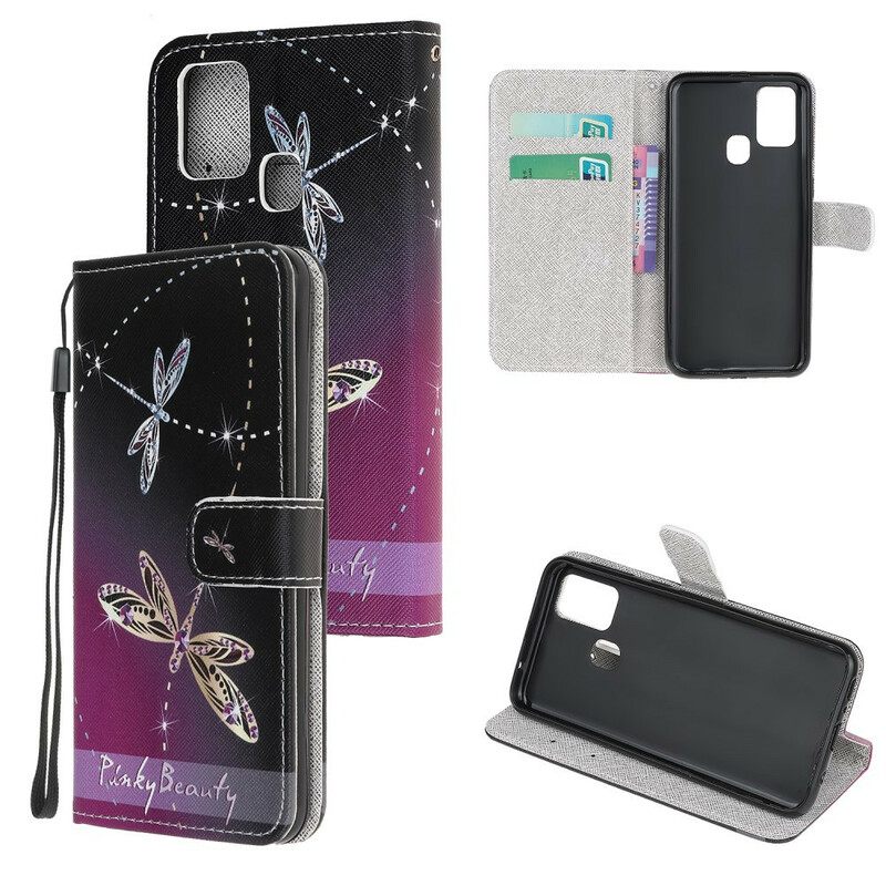 Κάλυμμα Samsung Galaxy M31 με κορδονι Strappy Dragonflies