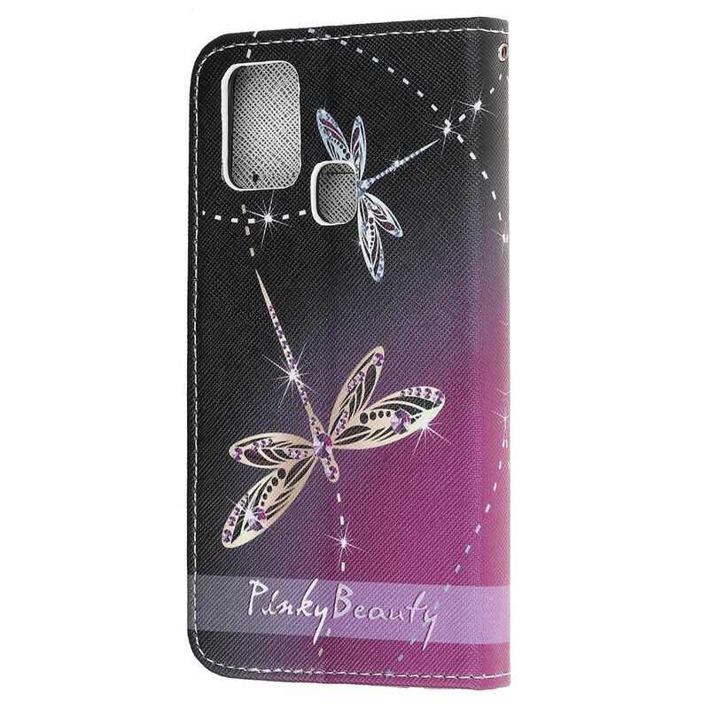 Κάλυμμα Samsung Galaxy M31 με κορδονι Strappy Dragonflies