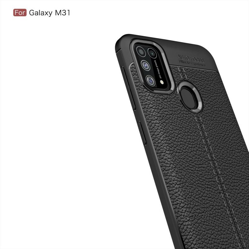 θηκη κινητου Samsung Galaxy M31 Δερμάτινο Εφέ Litchi Διπλής Γραμμής