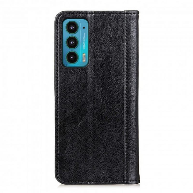 θηκη κινητου Motorola Edge 20 Θήκη Flip Έκδοση Litchi Split Leather