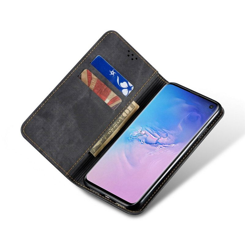 θηκη κινητου Samsung Galaxy S10 Θήκη Flip Τζιν Ύφασμα