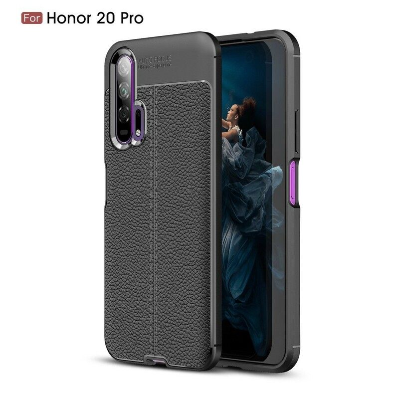 θηκη κινητου Honor 20 Pro Δερμάτινο Εφέ Litchi Διπλής Γραμμής