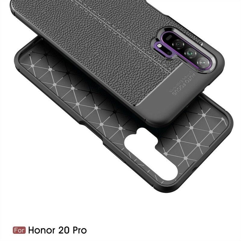 θηκη κινητου Honor 20 Pro Δερμάτινο Εφέ Litchi Διπλής Γραμμής