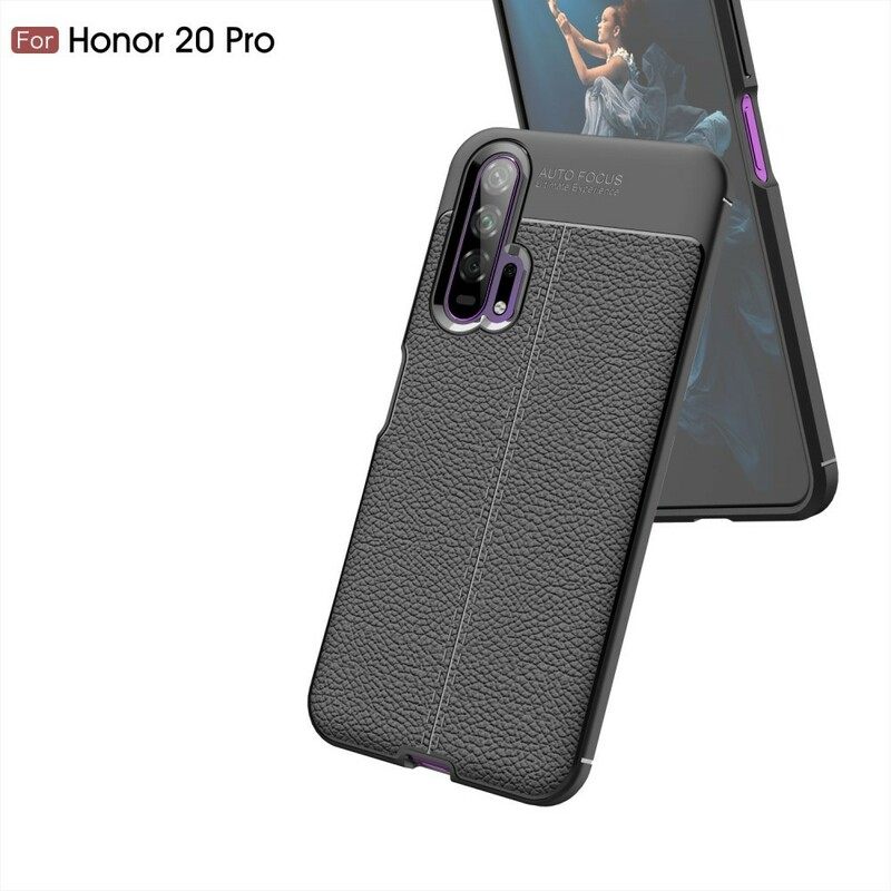 θηκη κινητου Honor 20 Pro Δερμάτινο Εφέ Litchi Διπλής Γραμμής