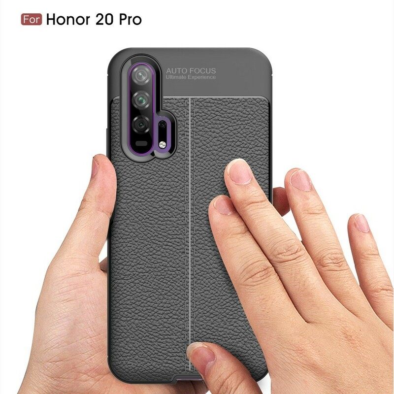 θηκη κινητου Honor 20 Pro Δερμάτινο Εφέ Litchi Διπλής Γραμμής