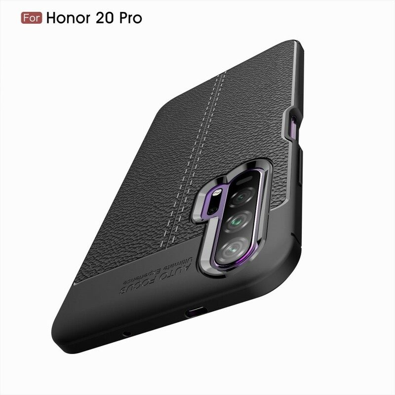 θηκη κινητου Honor 20 Pro Δερμάτινο Εφέ Litchi Διπλής Γραμμής