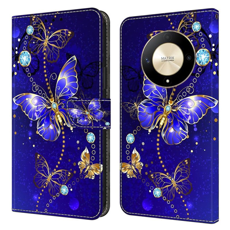 Θηκη Κινητου Honor X9b / Magic 6 Lite Blue Diamond Butterflies