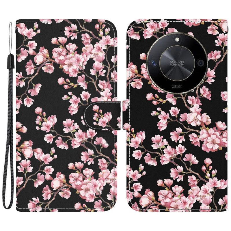 Θηκη Κινητου Honor X9b / Magic 6 Lite Θήκες Κινητών Plum Blossoms With Strap