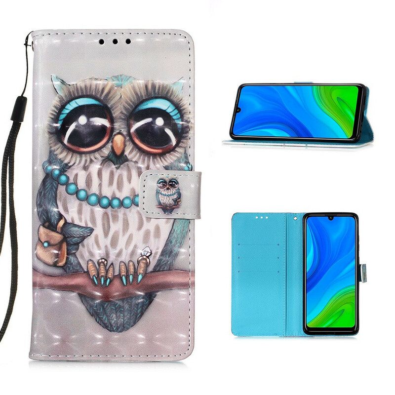 Κάλυμμα Huawei P Smart 2020 με κορδονι Miss Strappy Owl