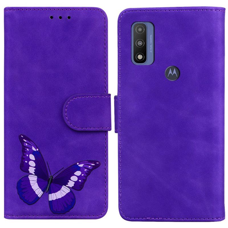 δερματινη θηκη Moto E40 / E30 / E20 Πεταλούδα Skin-touch