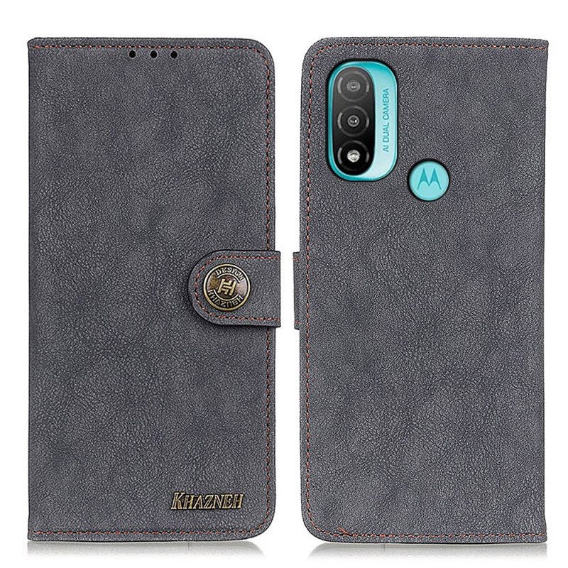 Θήκη Flip Moto E40 / E30 / E20 Khazneh Retro Split Leather