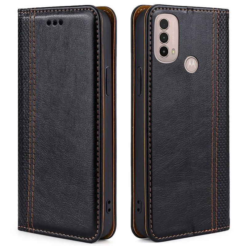 θηκη κινητου Moto E40 / E30 / E20 Θήκη Flip Litchi Split Leather Rattch